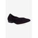 Extra Wide Width Women's Ramsey Flat by Ros Hommerson in Black Kid Suede (Size 9 WW)