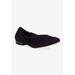 Wide Width Women's Ramsey Flat by Ros Hommerson in Black Kid Suede (Size 10 W)