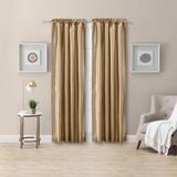 Luna Faux Silk Solid Color Faux Silk by Ellis Curtains in Taupe (Size 100"W 63" L)