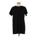 Madewell Casual Dress - Shift Crew Neck Short sleeves: Black Print Dresses - Women's Size Medium