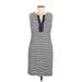 Ann Taylor Factory Casual Dress - Shift: Gray Stripes Dresses - Women's Size 6