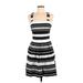 Banana Republic Casual Dress: Black Stripes Dresses - Women's Size 6
