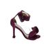 Leon Max Heels: Burgundy Print Shoes - Women's Size 9 - Open Toe