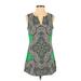 INC International Concepts Casual Dress - Shift V Neck Sleeveless: Green Dresses - Women's Size Small