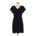 Ann Taylor LOFT Casual Dress - Shift: Blue Solid Dresses - Women's Size 2 Petite