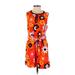 Victoria Beckham for Target Casual Dress - Mini Crew Neck Sleeveless: Orange Floral Dresses - Women's Size X-Small