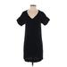 Bobeau Casual Dress - Shift: Black Solid Dresses - Women's Size Small