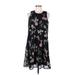 Calvin Klein Casual Dress - A-Line: Black Floral Dresses - Women's Size 8