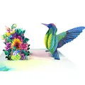 Carte pop-up colibri 3D fête des mères fête de Léon anniversaire merci obtenez bien