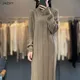 LHZSYY-Robe longue en cachemire pour femme col roulé 100% pure laine jupe tricotée ronde sur la