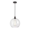 Innovations Lighting Athens 1 - Light Single Globle Pendant Glass in Black | 14.38 H x 11.75 W x 11.75 D in | Wayfair 616-1P-BK-G122-12