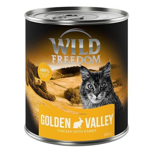 6x 800g Wild Freedom Adult Kaninchen & Huhn Katzenfutter nass