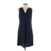 Old Navy Casual Dress - Mini V Neck Sleeveless: Blue Solid Dresses - Women's Size Small