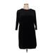 Amaryllis Casual Dress: Black Solid Dresses - Women's Size 1X