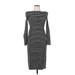 Derek Lam 10 Crosby Casual Dress - Midi: Black Stripes Dresses - Women's Size Large