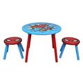 Disney Spiderman Tisch und 2 Hocker Kindertisch, Kinderhocker, Technisches Holz, Red/Blue, S