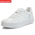 MORAZORA 2024 nuove scarpe in vera pelle da donna Sneakers stringate scarpe basse piccole scarpe