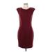 H&M Casual Dress - Sheath: Burgundy Solid Dresses - Women's Size 10