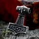 Vintage Viking Owl Pattern Pendant For Men 316L Stainless Steel Nordic Mjolnir Thor's Hammer