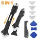 5 In 1 Silicone Scraper Sealant Smooth Remover Tool Set Caulking Finisher Smooth Grout Kit Floor