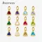 ANDYWEN 925 Sterling Silver Oro 12 Mesi Nascita Gemme Triangolo Zircone Ciondolo di Fascino Per Collana Girocollo 2021 Accessori Donna