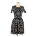 Romeo & Juliet Couture Casual Dress - Mini Scoop Neck Short sleeves: Black Dresses - Women's Size Medium