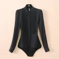 High Quality Women Chiffon Blouse Front Pleated Long Sleeve Bodysuit Office Ladies Shirts with