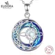 Eudora 925 Sterling Silver Witch Knot Necklace Austrian Crystal Moonstone Knot Amulet Necklaces