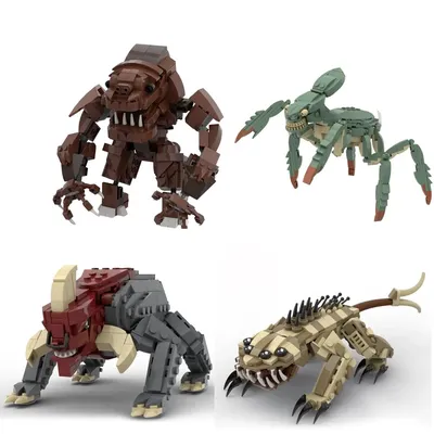 Build moc Raum kriege stinken Nashorn-verkleidete Monster bausteine Arena Biest Krebstiere Ziegel Image