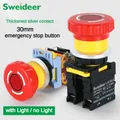 30mm Emergency Stop Button Switch with Light Mushroom Emergency Stop Power Switch Control Electrical