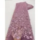 Tessuto africano del pizzo 2025 Tessuto francese del pizzo di Tulle dei branelli del ricamo dei paillettes del fiore 3D di alta qualità per il vestito da partito