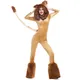 Animal Cartoon Lion Plush Hooded Jumpsuit With Tail+Leg Cover Halloween Costume For Adult Women