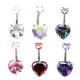 50pcs Heart Zircon Belly Bar Navel Ring Internally Threaded CZ Gem Surgical Steel 14G Fashion Body