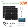 Sistema di energia solare generazione di energia pannello solare 50W 5V 2 USB/18V DC Kit