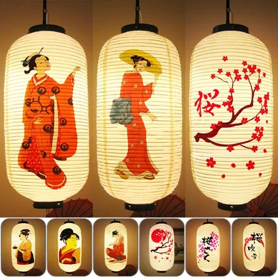 Laterne im japanischen Stil, für den Außenbereich, PVC, wasserdicht, Sushi-Laterne, Sashimi-Küche, Ramen-Sake, Izakaya, Festival-Dekoration, Hängelaterne Image