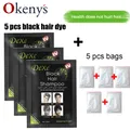5 pz 25ml Dexe Shampoo per capelli neri 5 minuti tingere i capelli in erba nera naturale più veloce
