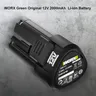 WORX Grün Original 12V 2000mAh Li-Ion Batterie 12V Ladegerät Geeignet für Alle Worx ROCKWELL 12V