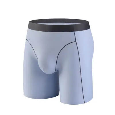 Herren Eis Seide Boxer nahtlose lange Bein Unterwäsche dünne Mann Boxershorts atmungsaktive große Image