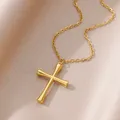 Kruzifix Edelstahl Halskette für Frauen Anhänger Gold Farbe Halskette Modetrend Hals Schmuck