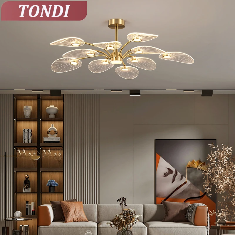 TONDI LED Decke Licht Nordic Anhänger Lampe Lotus Blatt Design Schlafzimmer Wohnzimmer Esszimmer Hause Dekorative Leuchten