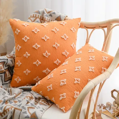 Weiche Kissen Abdeckung Rhombischen Senf Gelb Schwarz Rot Grün Grau Orange Jacquard Kissen Abdeckung Image