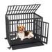 VEVOR 3-Door Heavy Duty Dog Crate for Indoor & Outdoor with Lockable Wheels and Removable Tray