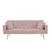 Convertible Folding Futon Sofa Bed, Velvet Upholstered Sleeper Sofa Living Room Loveseat Accent Sofa with Adjustable Back