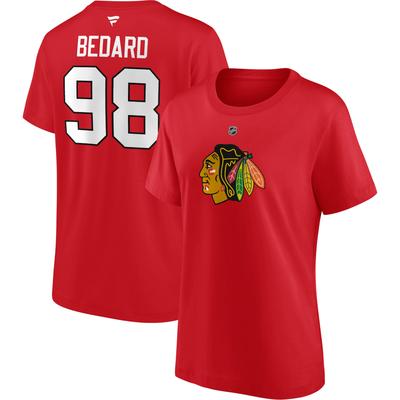 Chicago Blackhawks Fanatics Branded Name & Number T-Shirt - Connor Bedard - Damen Image