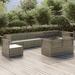 vidaXL 8 Piece Patio Lounge Set with Cushions Gray Poly Rattan