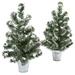 Silk Plant Nearly Natural Snowy Pine Tree with Tin (Set of 2)