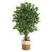 Silk Plant Nearly Natural 5.5 Palace Ficus Artificial Tree with in Handmade Natural Jute and Cotton Planter