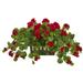 Silk Plant Nearly Natural Geranium Artificial Plant in Decorative Planter