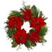 Silk Plant Nearly Natural 28 Poinsettia and Pine Wreath