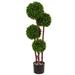 Silk Plant Nearly Natural 3 Boxwood Topiary Tree UV Resistant (Indoor/Outdoor)